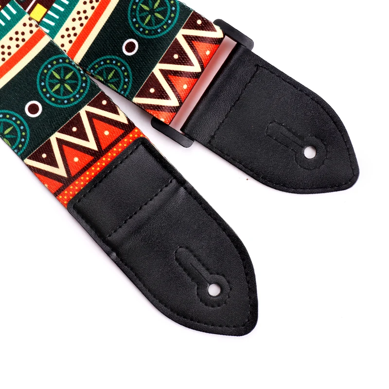Wholesale High Quality Ethical Polyester Acoustic Custom Guitar Strap with PU Leather End