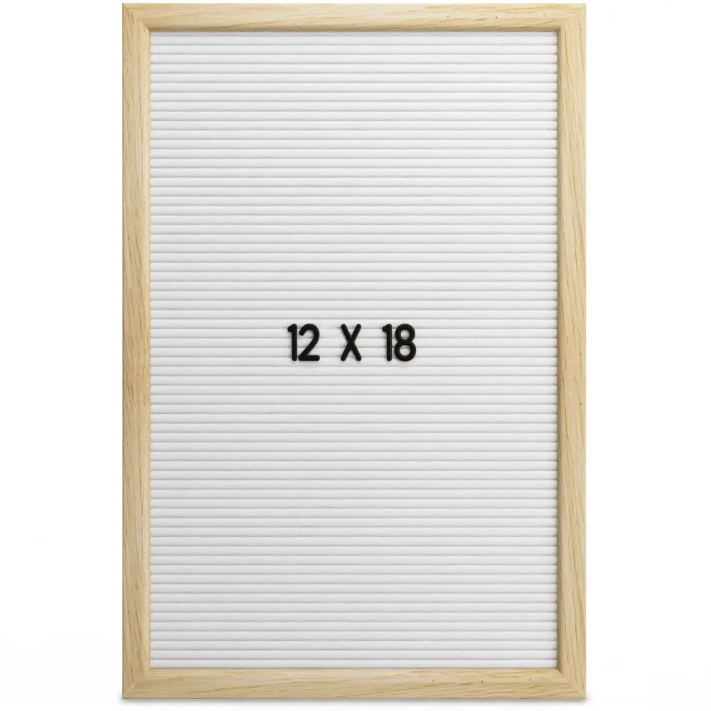 
Pink Felt Letter Board 12x18 inches Changeable Message Board Business Message Gold Letters Wall Hanging Hook Oak Frame 