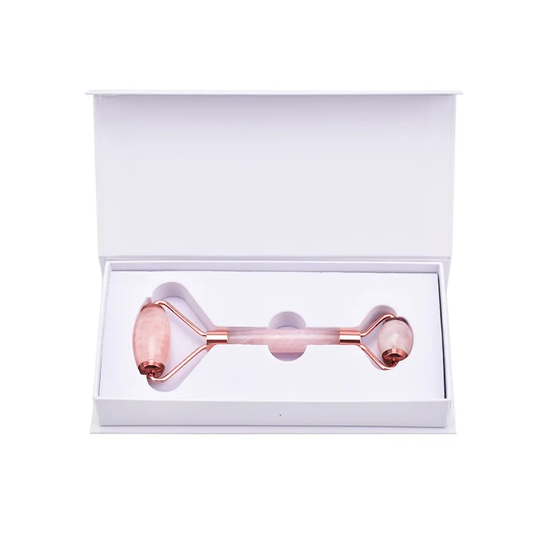 Anti Aging Facial Tools 100% Nephrite Jade Ball Roller Therapy rose jade Rose Quartz Stone roller With Metal Ear