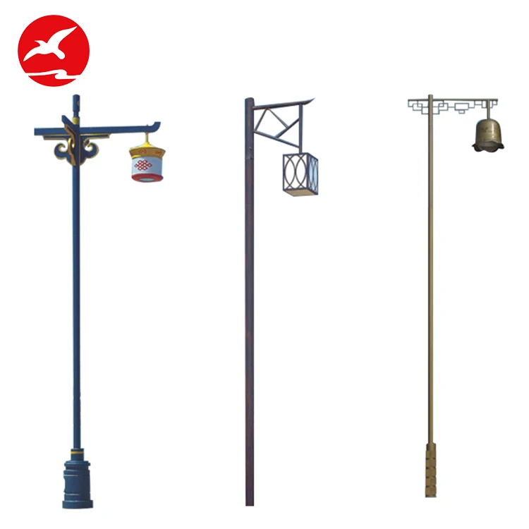 Ip65 Waterproof Round Curved Galvanized Steel Outdoor Road Pole Parts Street Light