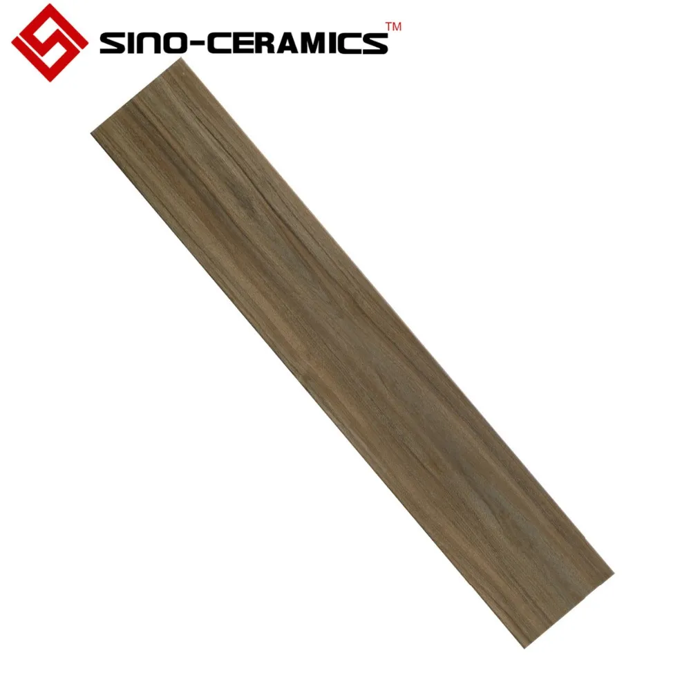
6x36 China rustic wood porcelain tile, natural timber ash glazed porcelain floor tile 