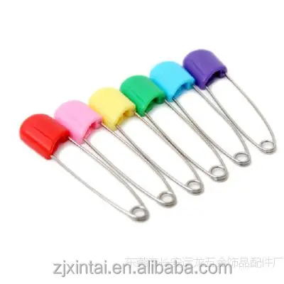 Hot selling safty pins with plastic head for children use