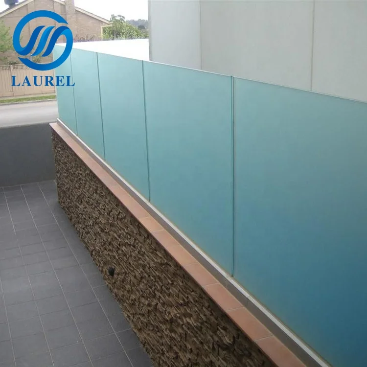 tinted sand blasting frosted glass balcony balustrade