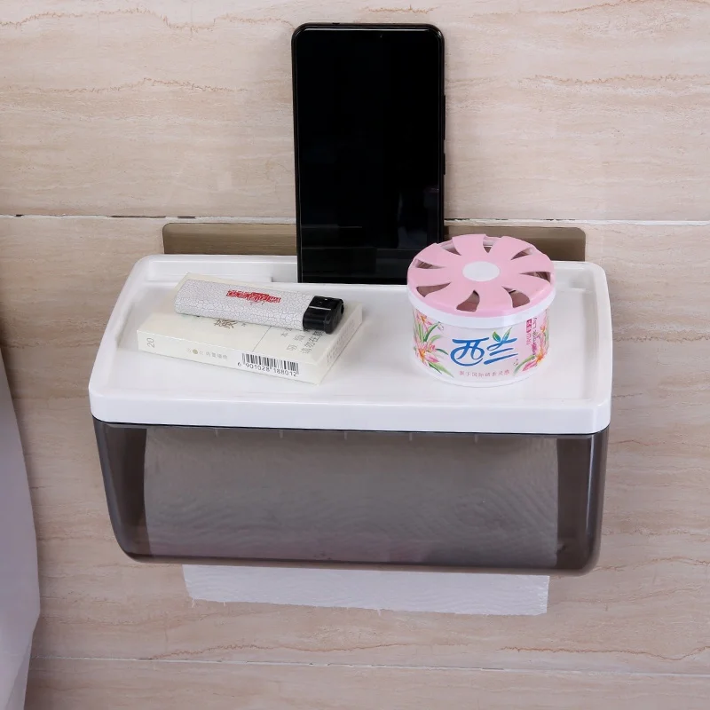 wall mounted ABS plastic toilet paper roll holder tissue holder storage rack