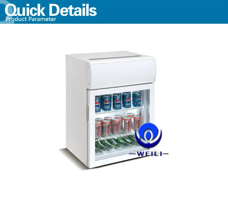 wholesale commercial bar using upright showcase beer fridge 75L counter top display fridge freezer cabinet