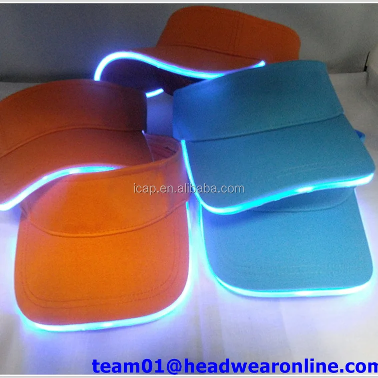Cap With Built In Led Light Flashing Caps Fiber Optic Hats