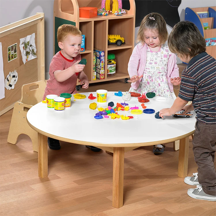 Customized Montessori Wooden Kindergarten Furniture Modern Kids Table and Chair Set with EN71 Activity Playset Furniture