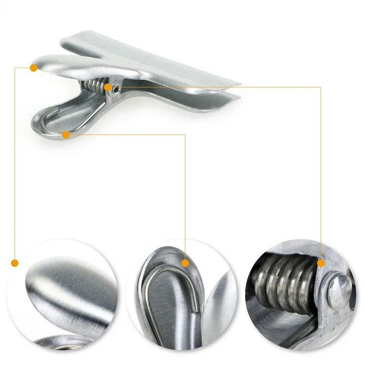 
Stainless Metal Food Bag Sealing Clip Portable Bag Clips Stainless Steel Food Bag Clips 