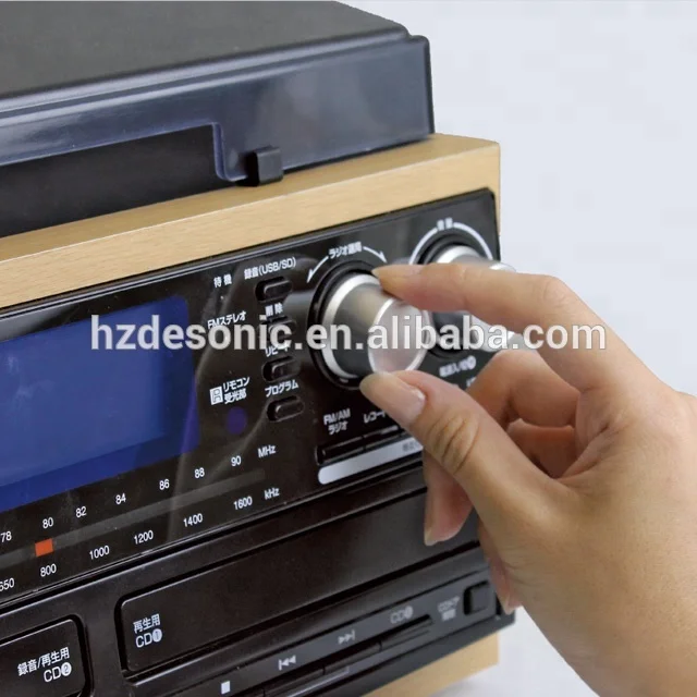 All in one multiple record player turntable with double cd  cassette USB and radio