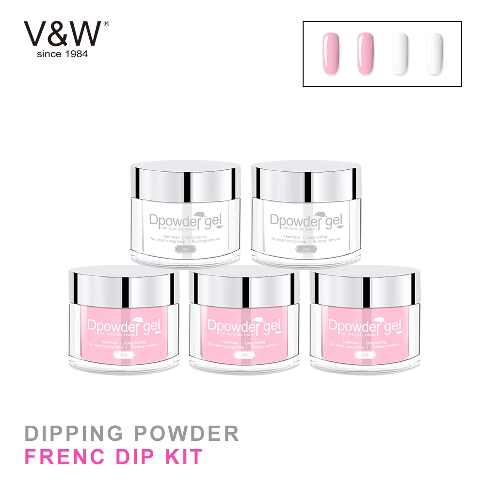 VW 2019 New Product 3 In 1 Acrylic Powder For Dipping And Gel Polish And Nail Lacuqer Nail Dipping Powder Set Sample