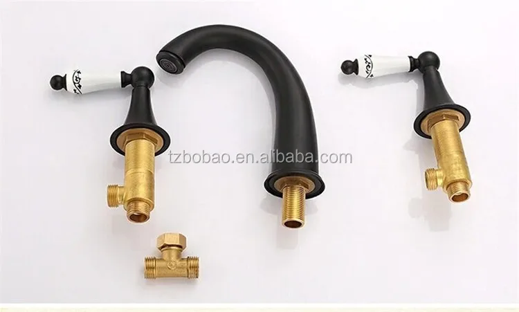 Модель 9306B Классический Стиль Двойной Ручкой Горячей и Холодной Воды ОРБ Цвет Латунь 3 Отверстие ШАР Воды Кран