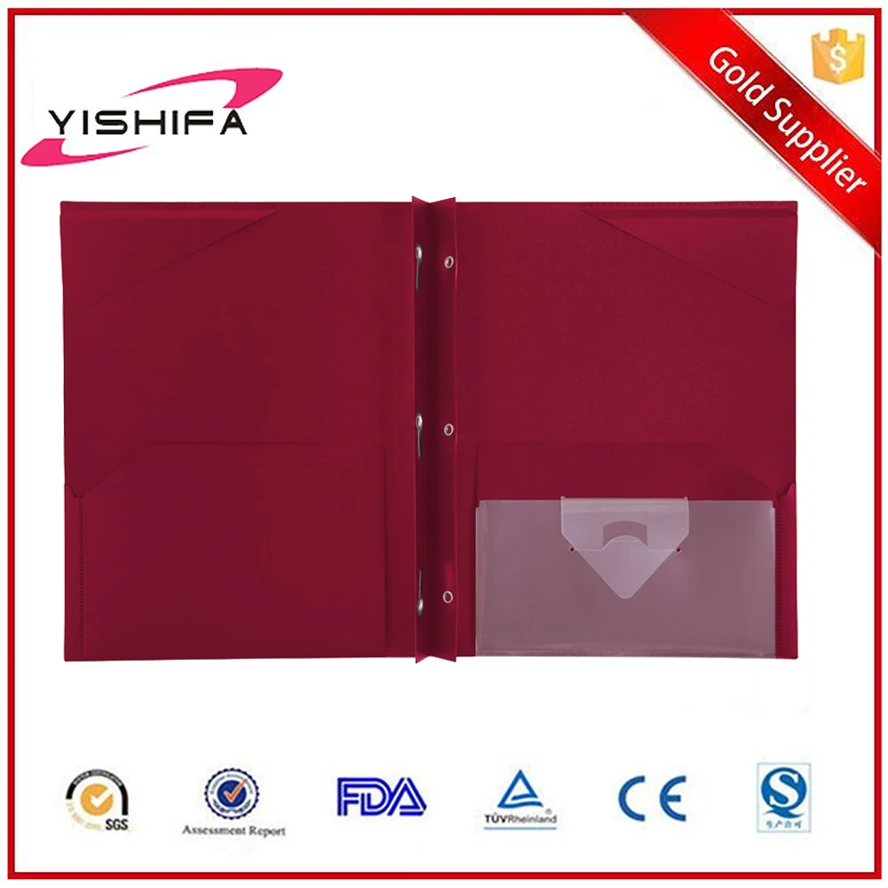 OEM factory custom printed A4 size 3 prongs pocket clear pp plastic decorate folders