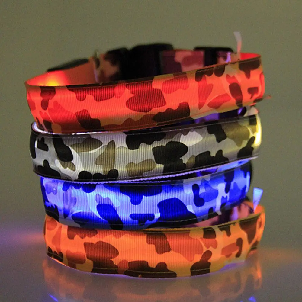 Wholesale OEM Manufacture Leading Blazin Safety Led  Pet Dog Collar Glow Luminous Flashing Lights Neck Strap