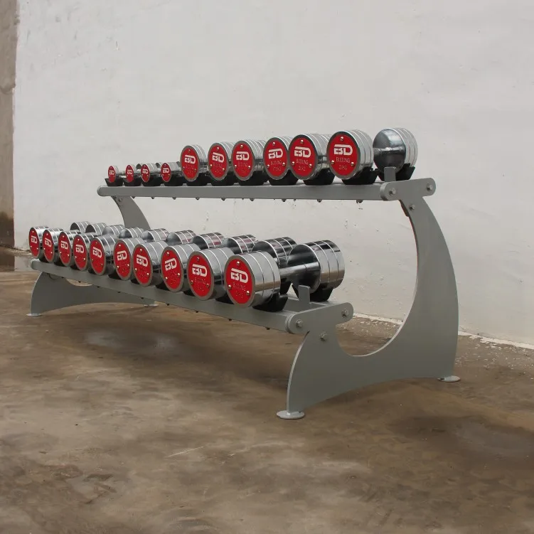 Wholesale New arrival fixed or rotating handles beautiful stainless polish chromed Dumbbells