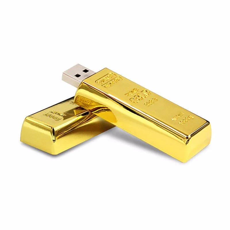 Factory Price Usb 3.0 Drive 32GB 8GB 999.9 Fine Gold Bar Usb Flash Drive 16GB Metal Flash Memory Usb Stick
