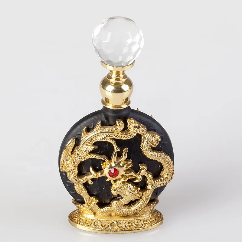 8ml Metal Dragon Perfume Bottle Empty Glass Essential 0il Refillable Bottles Ornament Home Table Decoration Gift#59657 and#59652