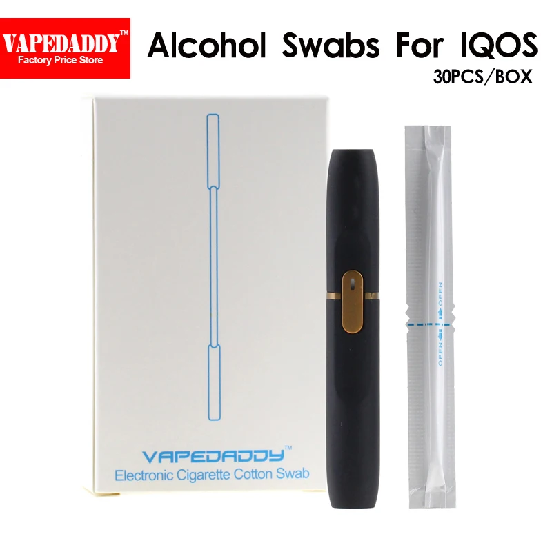 2018 Hot Double Head Alcohol Filled Cotton Swab Cleaning Stick For IQOS E- Cigarette Ceramic heater