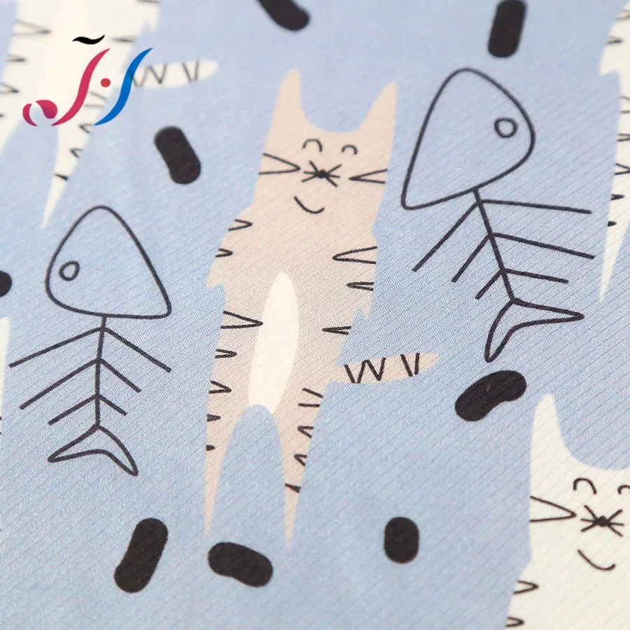 Digital printed rayon cartoon design twill woven fabric for kids