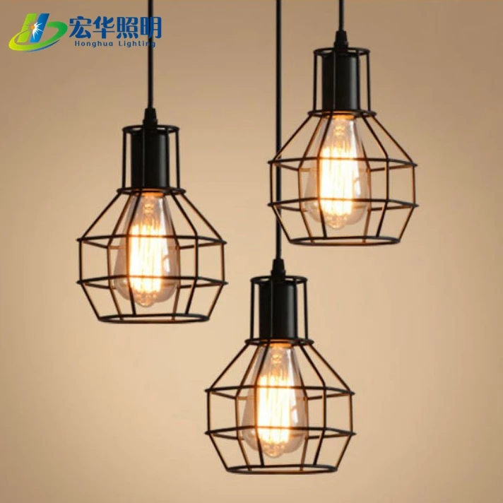 New popular fashion Nordic retro bird cage iron wire pendant light for decoration