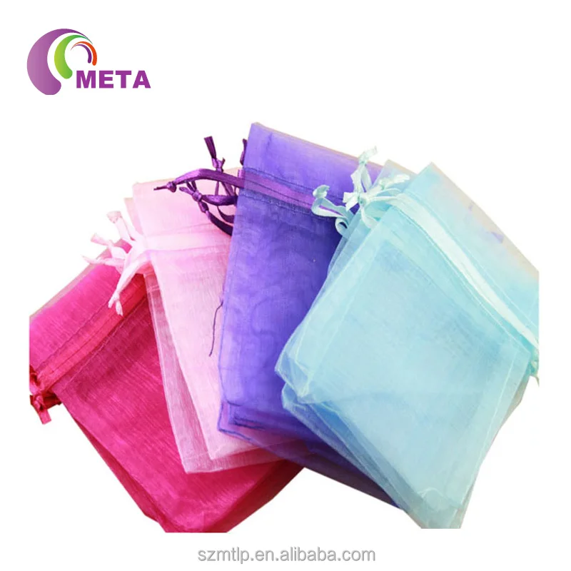 wholesale bulk 6x9cm organza gift bags with lace