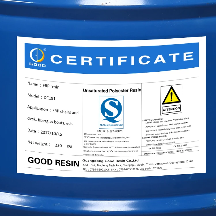 
Unsaturated polyester DC 191 frp resin glass fiber resin for hand paste winding pulling 