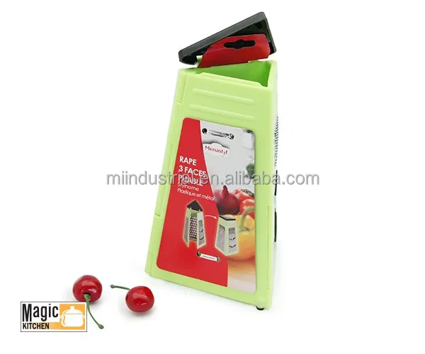 Collapsible 3 Sided Multifunctional Slicer Nonslip Grater