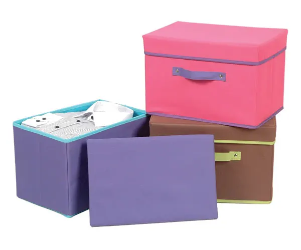
High Quality Printed Colorful Folding Non Woven Kids Toy Storage Box Organizer 