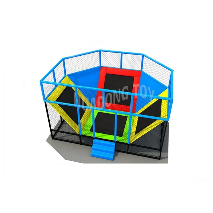 China Commercial Indoor Fitness Jump Trampoline Park With Slide and Roof