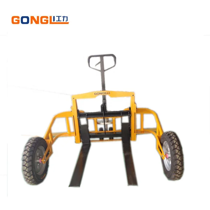 Yellow New Brand 1ton Load Capacity big wheel pallet truck