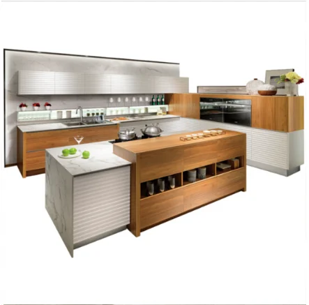 
Guangzhou factory export Italy style melamine modular kitchen cabinet design 