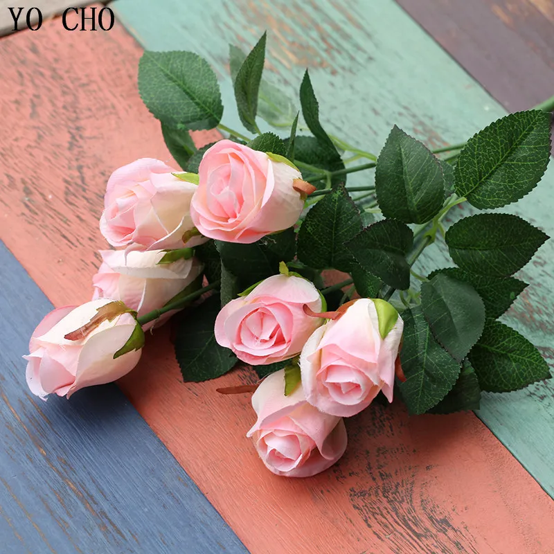 YO CHO table wedding decor realistic centerpiece flower cheap wedding decorations real touch artificial silk fabric flower