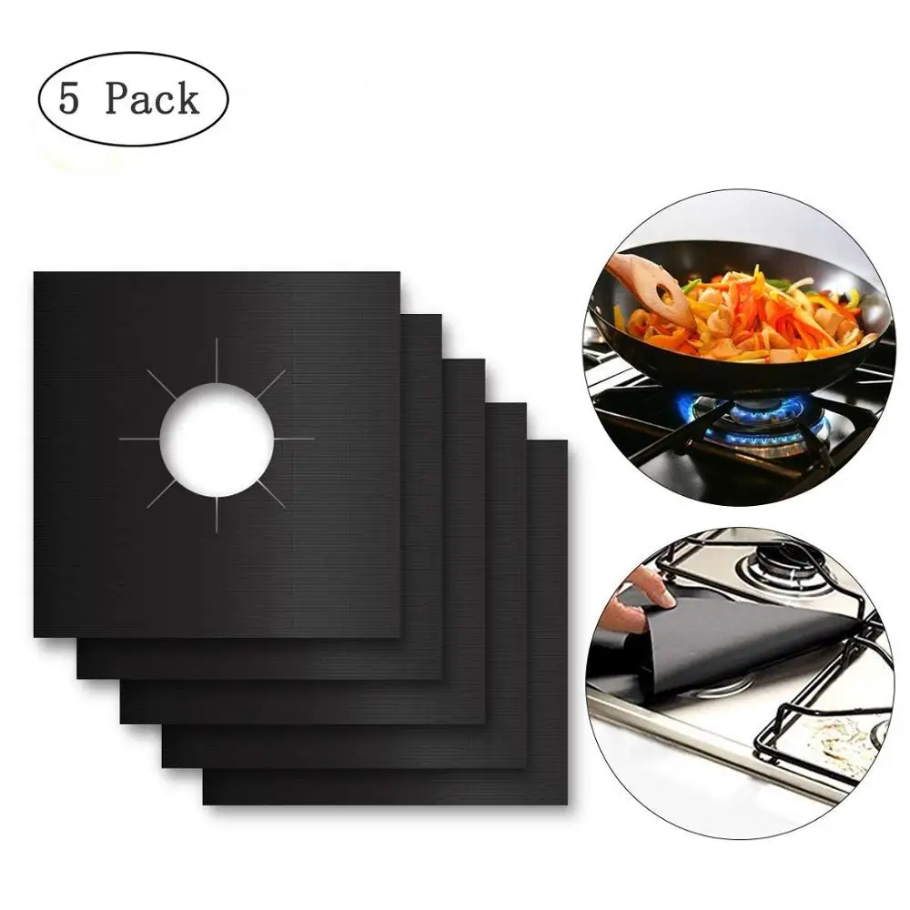LFGB approved 100% Non-stick Gas Range Protector set of 4 Stovetop Burner Protectors Liner