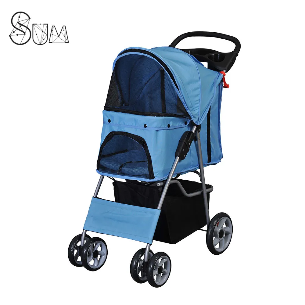 
Three Wheel Pet Stroller, for Cat, Dog and More, Fordable Carrier Strolling Cart, Multiple Colors 