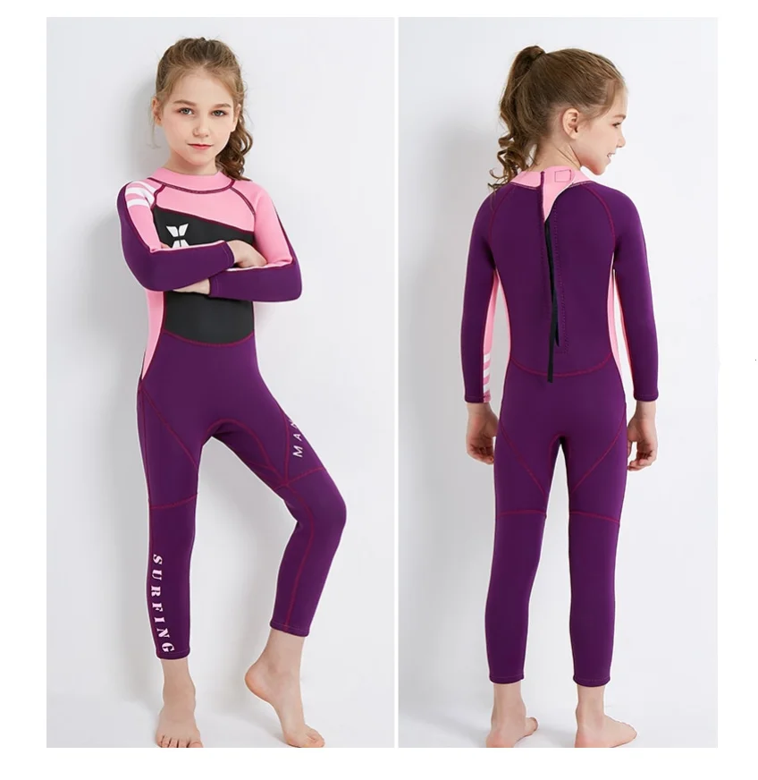 Girls Warm 2.5MM Summer Swimming Diving Surfing Suit Children Wetsuit