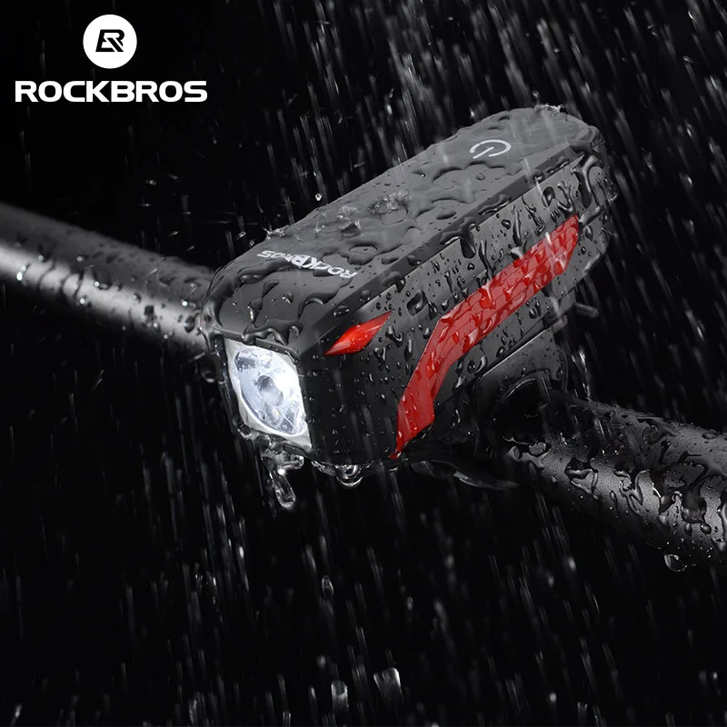 ROCKBROS 140dB Super Loud and Waterproof 350lm of Bicycle Electric Horn bike Bell Bicycle Front LED flashlight