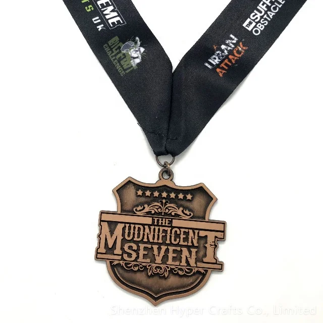 Zinc alloy enamel custom medal finisher medal with ribbon for souvenirs