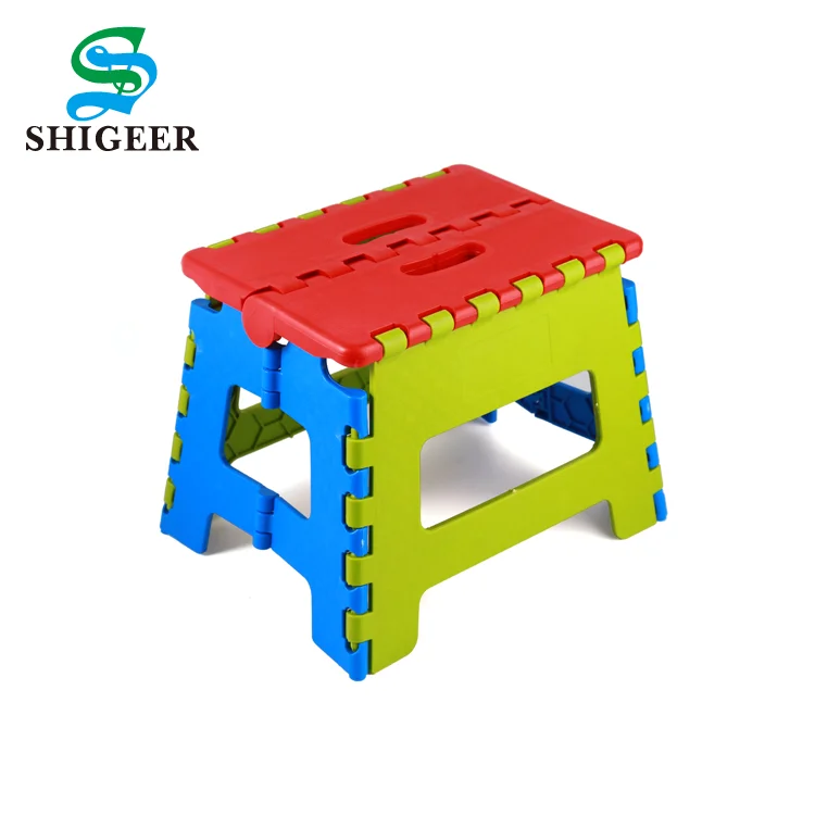 High Quality Customized New Style Portable Colourful Plastic Folding Stool
