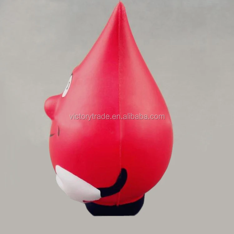 V-DB01 Promotional gift colorful smiley water drop shaped pu foam anti stress ball
