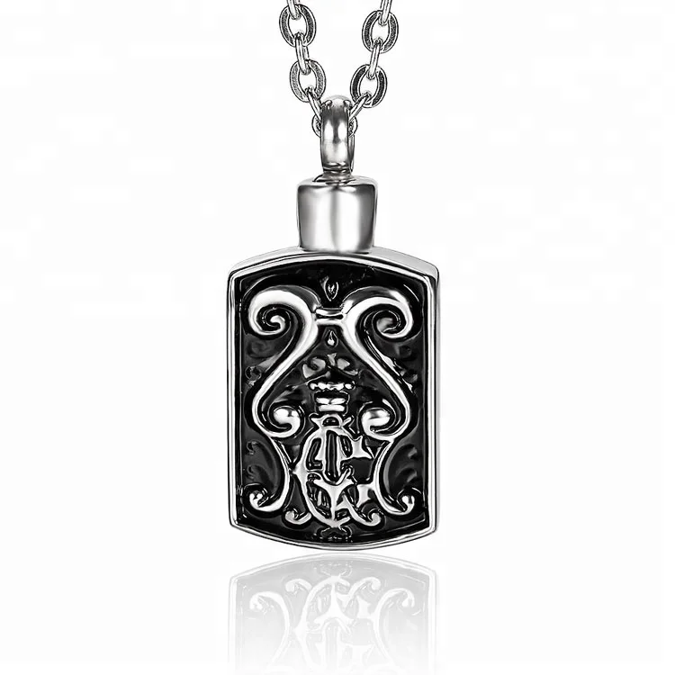 Marlary Waterproof Engrave-able Stainless Steel Memory Cremation Urn Pendant Necklace