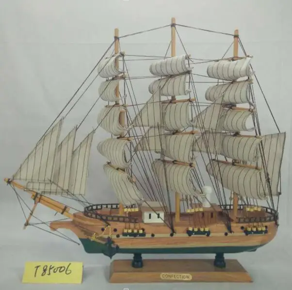 Mettle New Arrival Length 50 CM Wooden Sailing Boat Ship Model Decor Collection PS006