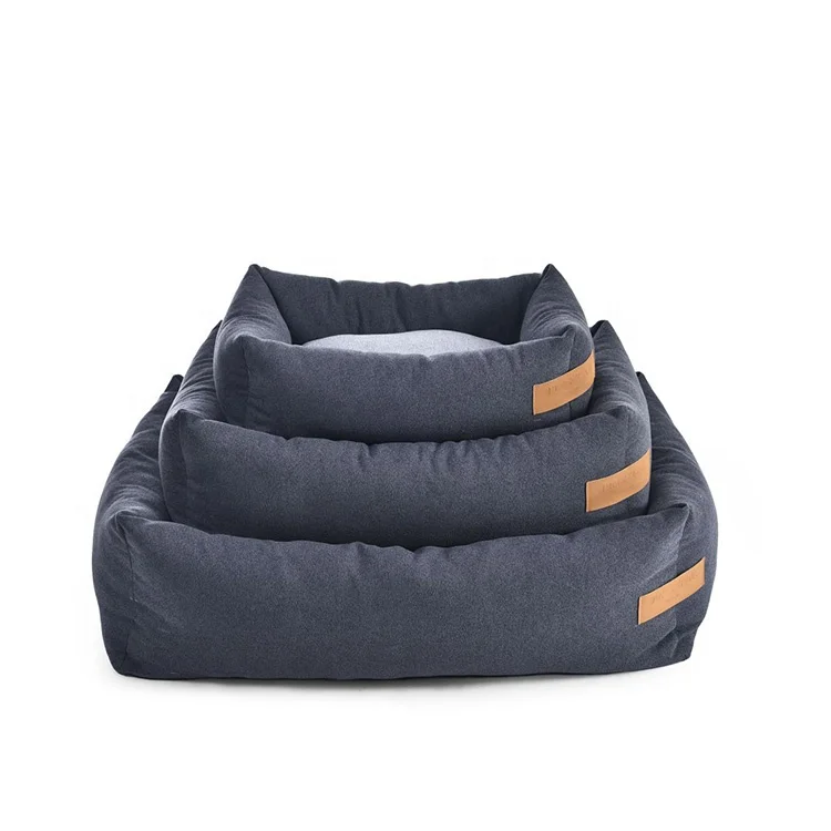 Оптовая продажа, коричневая мягкая элегантная кровать для собак из микрофибры