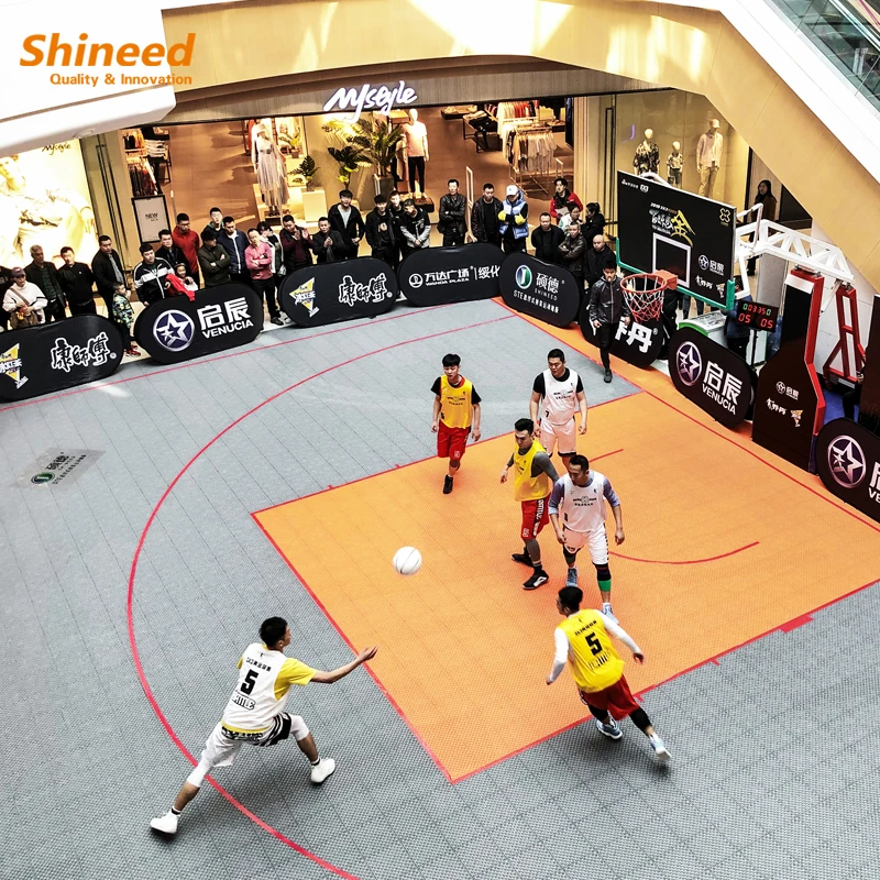 Anti-Slip Inter lock Plastic Tiles Fiba Basketball Floor Multifunctional Sports Floor Tiles Tennis Court Inter locking Tile