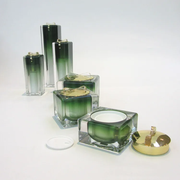 Pink gold red white luxury square acrylic jar cream jar cosmetic jars 15ml 30ml 50ml