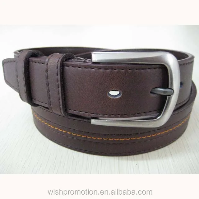 Genuine leather belt with automatic buckle