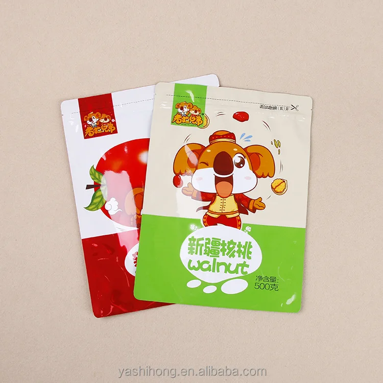 Hot Seal 3 Side Seal Salt Packaging flat Pouch snack bag reusable