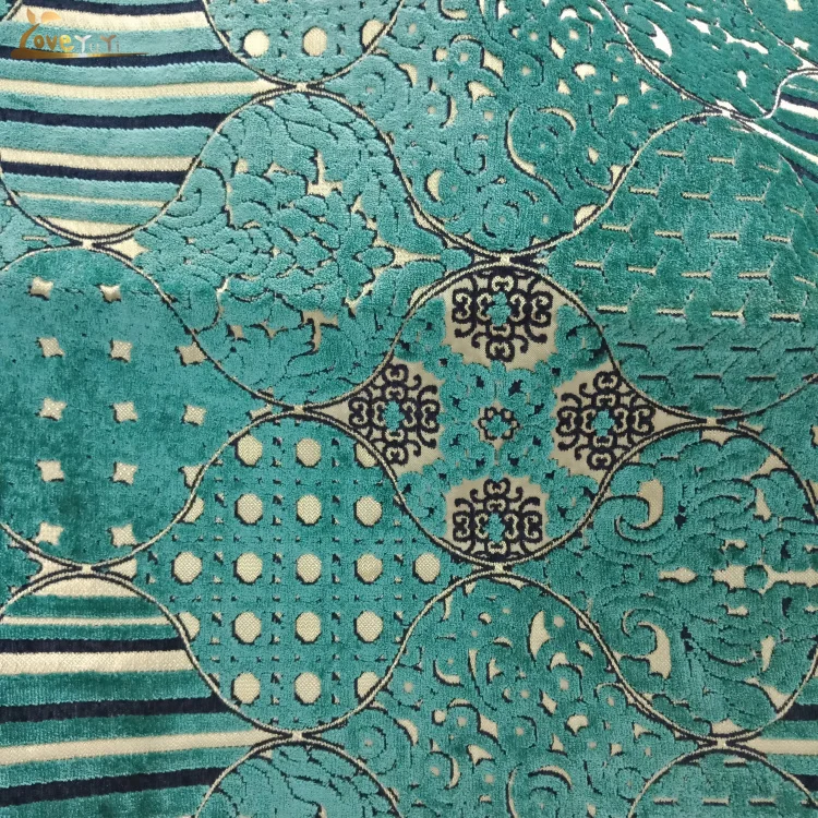 New arrival Luxury heavy Jacquard cut woven velvet fabric for sofa and upholstery sell per roll