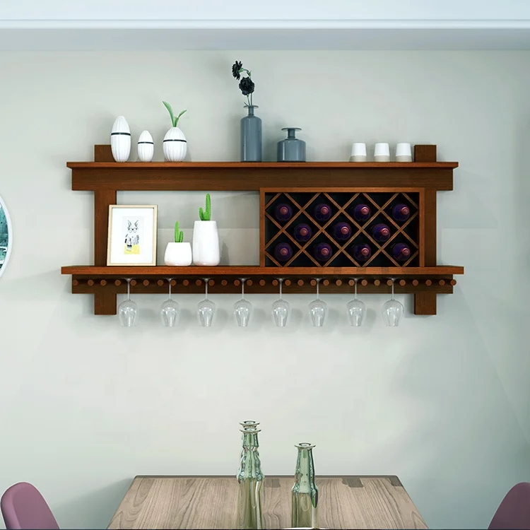 
Custom wall mounted wine rack wood, wine holder rack, decorative wall wine racks 