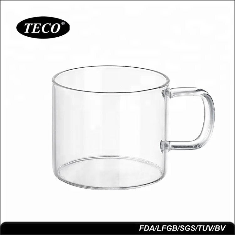 New Arrival Food Grade  Clear Glass Glass Mug With Handle 250ml