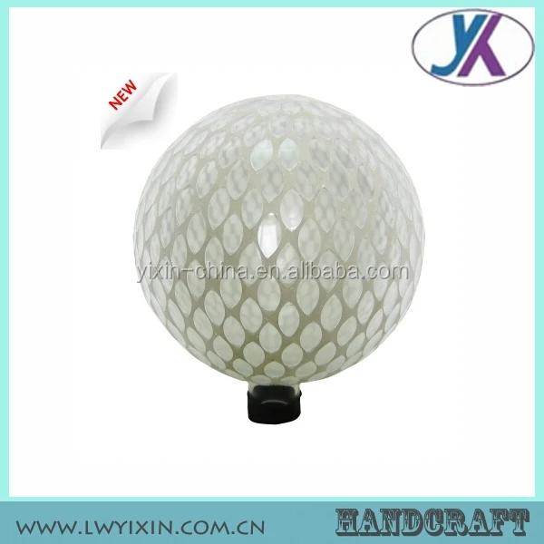 10 Inch Round Dots Green Mosaic Glass Gazing Garden Decoration Ball