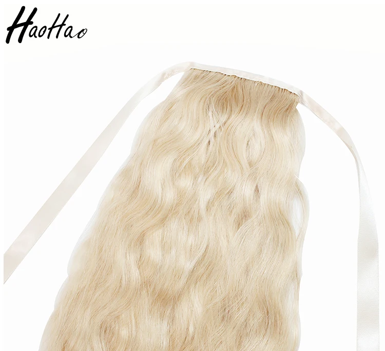 Shipping Fast Customized Natural Wave 613 Blonde White Women Human Hair Ponytail
